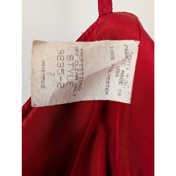 Vintage Victor Costa Strapless Dress Red/Gold 8 - Picture 9 of 12